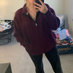 PINK sherpa quarter zip